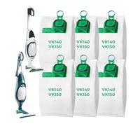 Set di 6 Sacchetti Folletto VK140 e VK150, Ricambi Compatibili, Microfibra Resistente, Antibatterici, Scopa Elettrica, Aspirapolvere