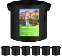 Set Di 6 Sacchi per Piante Da 10L in Tessuto Non Tessuto per Pomodori, Fragole -