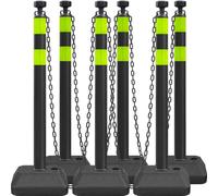Set di 6 santi mobiler Absperrpfosten, 101,6 cm di altezza, con 1,8 m, catena di plastica