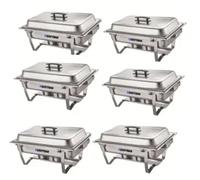 Set di 6 scaldavivande in acciaio inossidabile, scaldavivande commerciali for buffet for servizi di catering