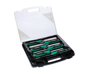 Set di 6 scalpelli da legno in acciaio Q50 inossidabile 6, 10, 12, 18, 25, 32 mm con pratica valigetta WIESEMANN 1893 I serie ENSURE I 81284