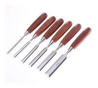 Set di 6 scalpelli per legno, scalpello per intaglio del legno con bordo smussato, set di scalpelli Set di scalpelli per legno in acciaio al cromo vanadio con manico in legno per la lavorazione prof