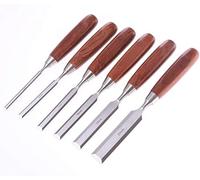 Set di 6 scalpelli per legno, scalpello per intaglio del legno con bordo smussato, set di scalpelli Set di scalpelli per legno in acciaio al cromo vanadio con manico in legno per professionisti, in sc