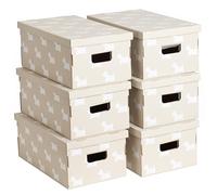 Set di 6 Scatole in Cartone certificato Fsc, organizer portaoggetti per sistemazione di abiti ed armadio. 29x51x20cm, Cani