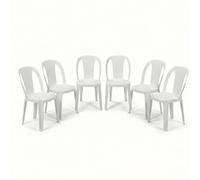 Set di 6 Sedia da Esterno in Resina Color bianca Impilabile Leggera e Robusta Design Qualità Made in Italy sca-b Tiuana Ideale per Giardino Bar e Ristorante
