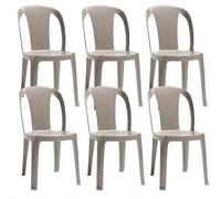 Set di 6 Sedia da Esterno in Resina Color Tortora Impilabile Leggera e Robusta Design Qualità Made in Italy sca-b Tiuana Ideale per Giardino Bar e Ristorante