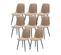 Set di 6 sedie da pranzo imbottite stile moderno metà secolo, sedie da pranzo in pelle
