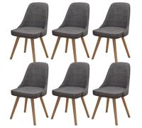 Set di 6 sedie da pranzo moderne, ergonomiche, girevoli, imbottite, design grigio scuro, per soggiorno, camera da letto o ufficio, girevoli a 360°, massimo comfort