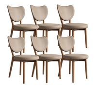 Set di 6 sedie da pranzo moderne in legno, con schienale curvo e cuscini spessi 5 cm, ideali per cucina e hotel (nero e grigio scuro)