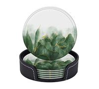 Set di 6 sotto chieri con paesaggio di montagna per bevande con supporto, sotto chieri in pelle antiscivolo impermeabili per cucina, tavolo in legno, tavolino da caffè, arredamento da bar