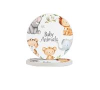Set di 6 sottobicchieri a forma di animale dello zoo, in diatomite, assorbenti, ad asciugatura rapida, per bevande, tazze rotonde, per tavolo, bar, decorazione per la casa