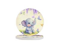 Set di 6 sottobicchieri a forma di elefante e farfalla, in diatomite, assorbenti, ad asciugatura rapida, per bevande, tazze rotonde, per tavolo, bar, decorazione per la casa