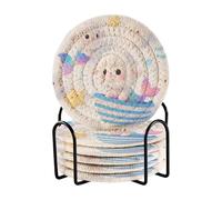 Set di 6 sottobicchieri a forma di pecora bianca e sirena, con supporto, per bevande, decorazione per la casa