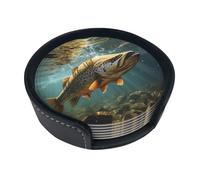 Set di 6 sottobicchieri a forma di pesce mosca per bevande, in pelle, sottobicchieri, sottobicchieri, per tazza da cucina, bar, decorazione per la casa, regalo di inaugurazione della casa