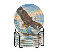 Set di 6 sottobicchieri a forma di uccello Egal con pittura a inchiostro, per ufficio, con supporto per bevande all'esterno