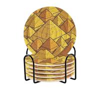 Set di 6 sottobicchieri a piramide, con supporto, per protezione da tavolo, decorazione minimalista per la cucina