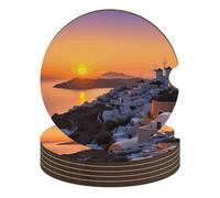 Set di 6 sottobicchieri antiscivolo universali per auto, 6,6 cm, con scritta "Greece Island", set di accessori per interni dell'auto, unisex