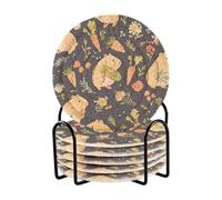Set di 6 sottobicchieri assorbenti con motivo Capybara, con supporto, per bevande, Posavasos Para Mesa