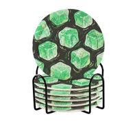 Set di 6 sottobicchieri assorbenti per tavolino, motivo a cubetti di ghiaccio, ideali come decorazione per la casa, idea regalo per l'inaugurazione della casa