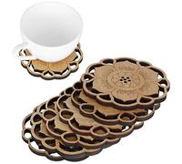 Set di 6 sottobicchieri Bam boo con supporto per sottobicchieri abbinato, sottobicchiere per birra, tappetino per tazze da tè, termoisolante, sottobicchiere da caffè naturale Bam (Sottobicchiere Bud)