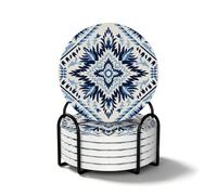 Set di 6 sottobicchieri CircularBohemia Blue Pattern