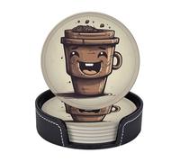 Set di 6 sottobicchieri colorati da caffè con supporto in pelle sottobicchieri protezione da tavolo tappetino per tazza per bar decorazione tazza pad per tavolino da caffè cucina sala da pranzo