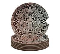 Set di 6 sottobicchieri con calendario Maya e scritta "End of the World", 6 pezzi, antiscivolo, universali, portabicchieri per auto, set di accessori per interni dell'auto, unisex