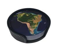 Set di 6 sottobicchieri con immagine satellitare del Sud America per bevande, in pelle, sottobicchieri, sottobicchieri, per tazza, cucina, bar, decorazione per la casa, regalo di inaugurazione della