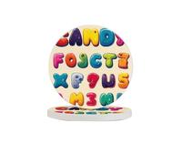 Set di 6 sottobicchieri con lettere numeriche, assorbenti, in diatomite, ad asciugatura rapida, per bevande, tazze rotonde, per tavolo, bar, decorazione per la casa