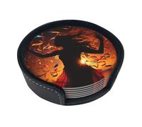 Set di 6 sottobicchieri con musica da ballo per bevande, in pelle, sottobicchieri, sottobicchieri, per tazza da cucina, bar, decorazione per la casa, regalo di inaugurazione della casa