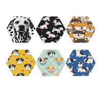 Set di 6 sottobicchieri con sciarpa di neve a forma di husky, antiscivolo, protezione per tavolo, accessori per bar, regali di inaugurazione della casa, decorazioni per bar della cucina, 4 pollici