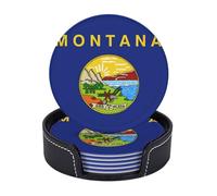 Set di 6 sottobicchieri con stampa bandiera del Montana, tazze da caffè, tazze da tavolo, decorazione per casa, ufficio, sala da pranzo, facile da pulire