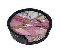 Set di 6 sottobicchieri con stampa marmorizzata rosa e bianca per bevande con sottobicchieri, decorazione da tavolo per proteggere i mobili