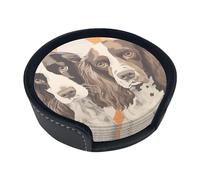 Set di 6 sottobicchieri da tavolo in PU moderni, a forma di cane King Charles Spaniel, per bevande