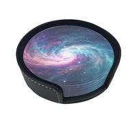 Set di 6 sottobicchieri da tavolo moderni in PU con motivo a nuvole e nebulosa, universo, galassia, per bevande, set di sottobicchieri, 4 pollici