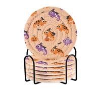Set di 6 sottobicchieri e supporto a forma di creatura di Halloween