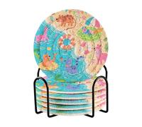 Set di 6 sottobicchieri estetici per feste a tema animale, con simpatico cartone animato, set di 6 sottobicchieri per bevande Porta Vasos