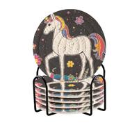 Set di 6 sottobicchieri estetici per pittura artistica e supporto per bevande, casa, bar