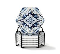 Set di 6 sottobicchieri HexagonBohemia Blue Pattern