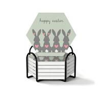 Set di 6 sottobicchieri HexagonHappy Easter Bunnies