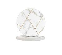 Set di 6 sottobicchieri in diatomite assorbenti con trama in marmo, linea dorata, ad asciugatura rapida, per bevande, tazze rotonde per tavolo, bar, decorazione per la casa