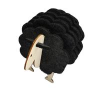 Set di 6 sottobicchieri in feltro a forma di pecora, per tavolino da caffè, bevande, assorbenti, con supporto, decorazioni per tazze di agnello, regali (grigio)