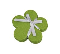 Set di 6 sottobicchieri in feltro, motivo floreale, 11,5 cm, colore: verde