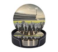 Set di 6 sottobicchieri in microfibra PU con supporti per bevande, accessori per bar, casa, appartamento, tavolino da caffè, regali di inaugurazione della casa - pista da corsa zebra