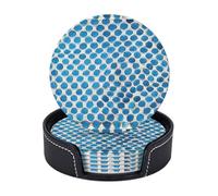 Set di 6 sottobicchieri in microfibra PU con supporti per bevande, accessori per bar, casa, appartamento, tavolino da caffè, regali di inaugurazione della casa - bilancia da sirena dorata