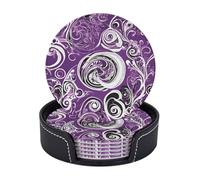 Set di 6 sottobicchieri in microfibra PU con supporti per bevande, accessori per bar, casa, appartamento, tavolino da caffè, regali di inaugurazione della casa - Ispirato alla strega del mare