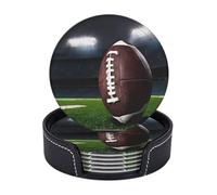 Set di 6 sottobicchieri in microfibra PU con supporti per bevande, accessori per bar, casa, appartamento, tavolino da caffè, regali di inaugurazione della casa - Calcio