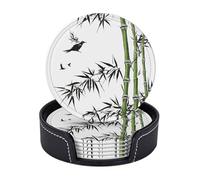 Set di 6 sottobicchieri in microfibra PU con supporti per bevande, accessori per bar, casa, appartamento, tavolino da caffè, regali di inaugurazione della casa - motivo a uccelli