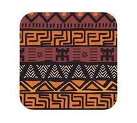 Set di 6 sottobicchieri in pelle con stampa tribale in tessuto di fango africano, sottobicchieri per tè e caffè, quattro forme tra cui scegliere