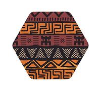 Set di 6 sottobicchieri in pelle con stampa tribale in tessuto di fango africano, sottobicchieri per tè e caffè, quattro forme tra cui scegliere
